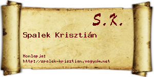 Spalek Krisztián névjegykártya